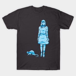 silhouette of a woman walking with weasel T-Shirt